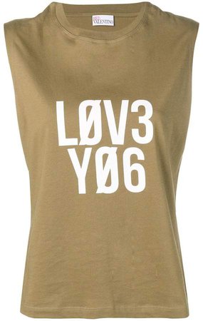 Encrypted Love Notes print tank top