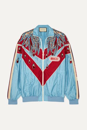 Gucci | Paneled embellished shell track jacket | NET-A-PORTER.COM