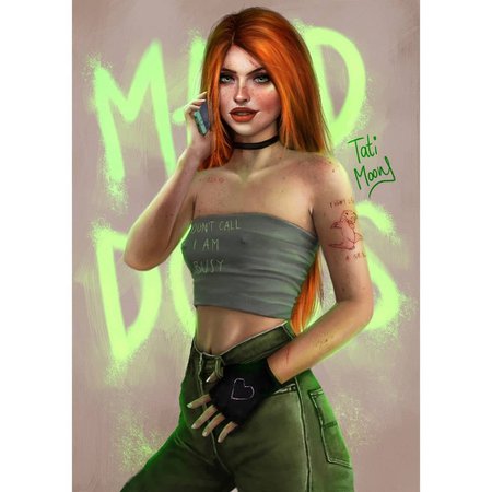 Tati on Instagram: “my painting fanart of Kim Possible ♡ i saw on Pinterest the perfect pose and clothing so I got inspo to paint her and that's all! but took…”