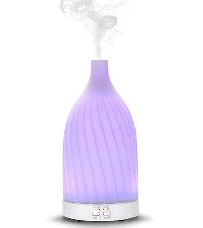 Amazon.com : Vyaime Stone Essential Oil Diffuser, Ceramic Hand-Crafted Ultrasonic Aromatherapy Humidifier, 7 Color LED Night Lights Auto Shut-off for Home Office Baby Room(White) : Beauty
