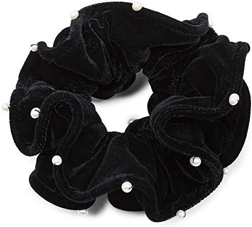 Black Pearl Embellished Scrunchie