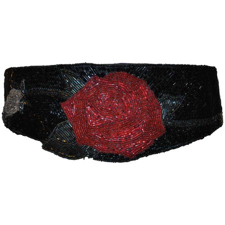 Christian Dior "Centures" Hand-Beaded "Rose" Evening Tie Belt For Sale at 1stDibs