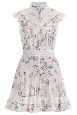 Paradiso Lilac Flutter Dress in Cream Floral