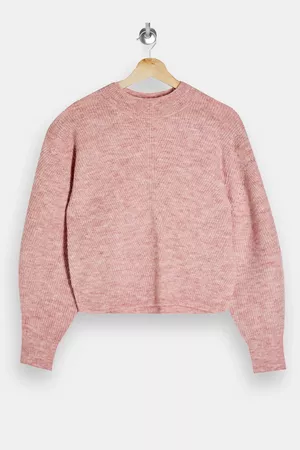 Pink Chevron Cropped Knitted Sweater | Topshop