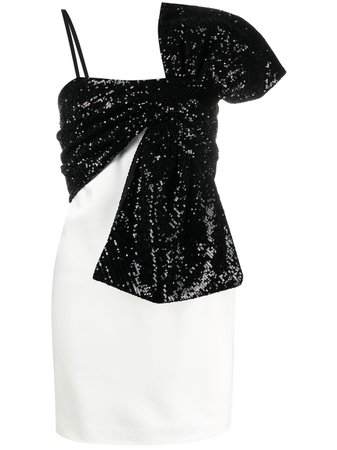 Giuseppe Di Morabito sequin bow-embellished mini dress black & white SS21169DR10902 - Farfetch