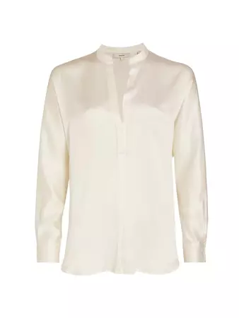 Shop Vince Silk Long-Sleeve Blouse | Saks Fifth Avenue