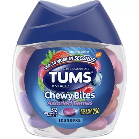 TUMS Chewy Bites Extra Strength Antacid Assorted Berry 32ct : Target