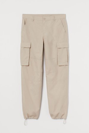 Cargo trousers Regular Fit - Light beige - Men | H&M GB