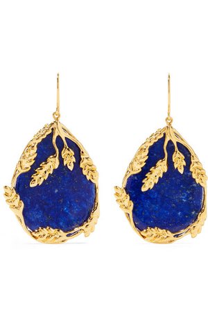 Aurélie Bidermann | Françoise gold-plated lapis lazuli earrings | NET-A-PORTER.COM