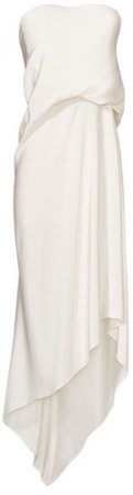 white silk long dress