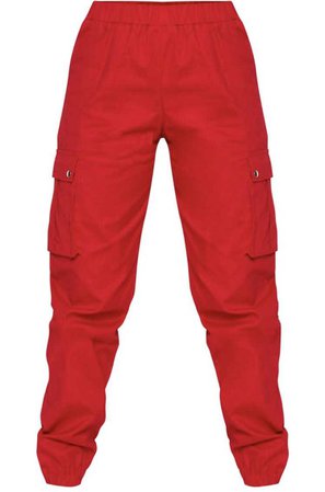 red cargo pants