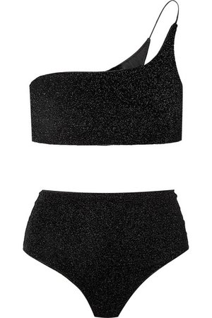 Oséree | Lumière one-shoulder stretch-Lurex bikini | NET-A-PORTER.COM