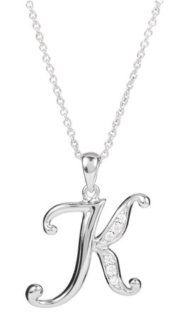 silver intial K necklace