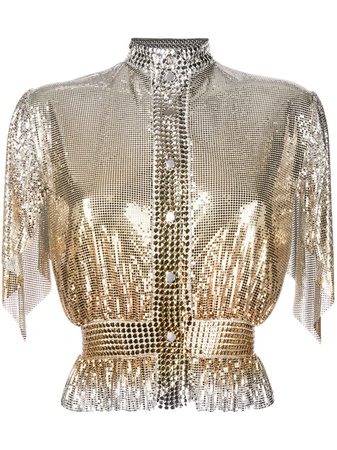 Paco Rabanne Draped Sleeves chain-link Blouse - Farfetch