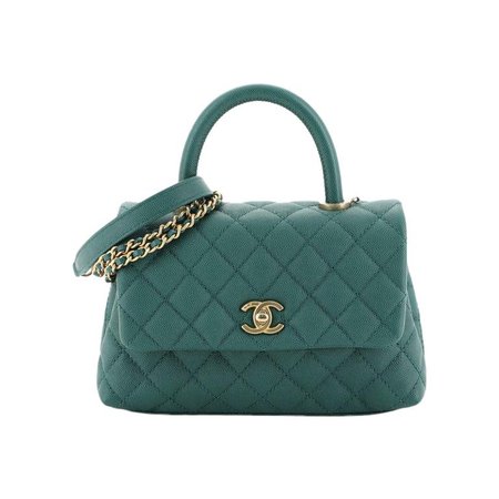 Chanel Coco Top Handle Bag Quilted Caviar Mini For Sale at 1stdibs