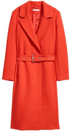 Wool-blend Coat - Orange