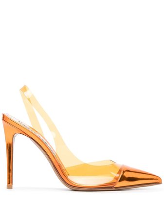 Shop orange Alexandre Vauthier Amber slingback pumps with Express Delivery - Farfetch