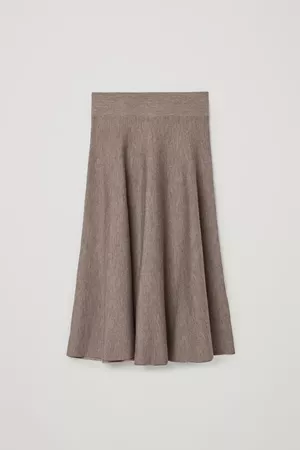 KNITTED MERINO-COTTON SKIRT - dark mole grey - Skirts - COS WW