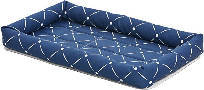 Midwest Homes for Pets 40222-BLD Quiet Time Couture Ashton Bolster Pet Bed, Small Dog/22, Blue: Amazon.ca: Pet Supplies