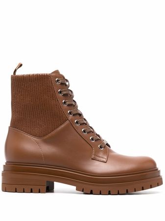 Gianvito Rossi Martis 20 ribbed-detail combat boots