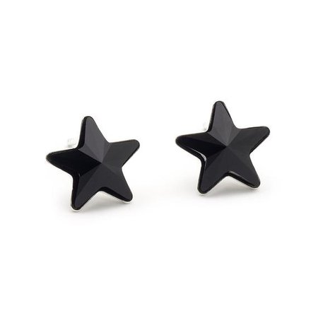 black stud star earrings
