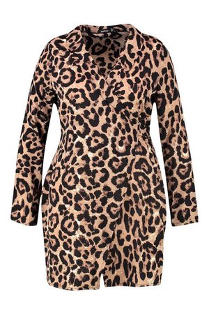 Plus Leopard Print Wrap Shirt Dress | Boohoo