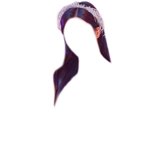 Dark Brown Hair BLACK PNG Headband