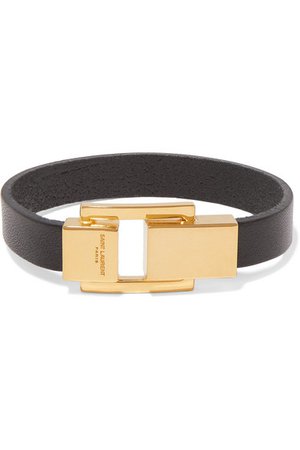 Saint Laurent | Leather and gold-tone bracelet | NET-A-PORTER.COM