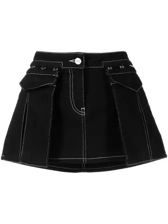 Dion Lee contrast-stitching Denim Skirt - Farfetch