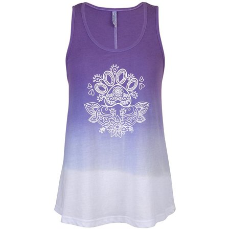 Paw Print Henna Ombre Tank Top | The Animal Rescue Site