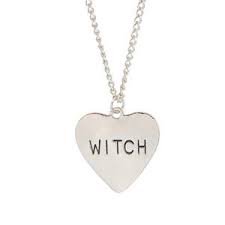 Witch Heart Necklace Gothic Cool