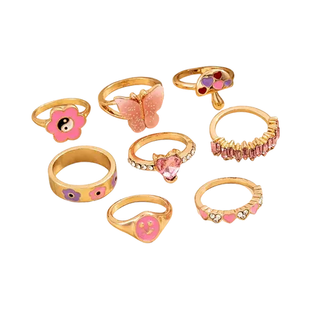 Kawaii Cute Rings Set for Girls - Shoptery