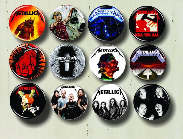 Metallica Buttons Pins 1.25 Set of 12 Heavy Thrash Metal | Etsy