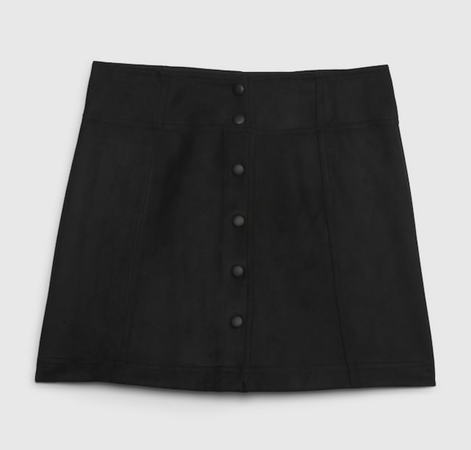 black suede mini skirt