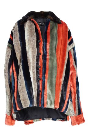 Y/Project Oversized Multicolor Faux Fur Jacket | Nordstrom