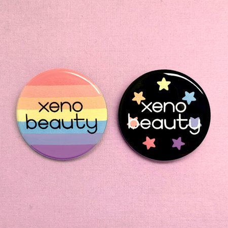 Xeno Beauty Buttons // Pride Flag and Subtle Black // Xenogender Neopronouns Pride [CowboyYeehaww]