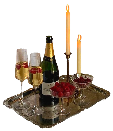 champagne and other romantic accessories png