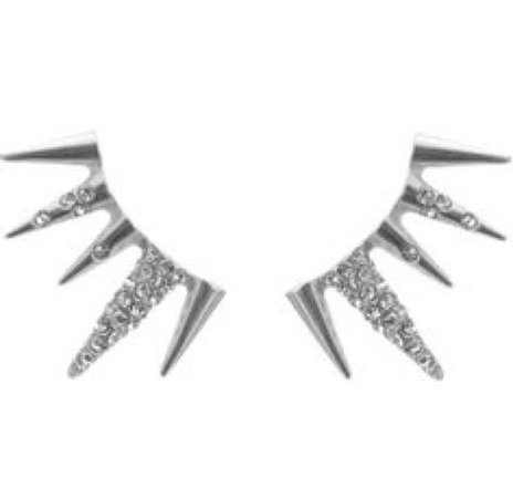 silver pave spike earrings
