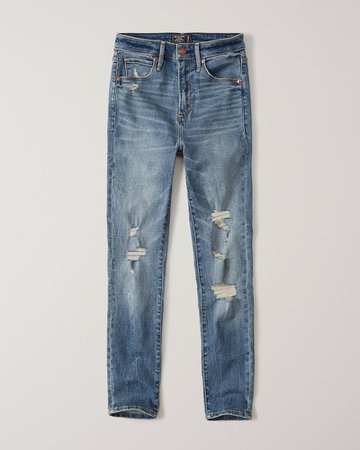 Womens Ripped High Rise Ankle Jeans | Womens Bottoms | Abercrombie.com