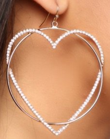 Silver Heart Hoop earring