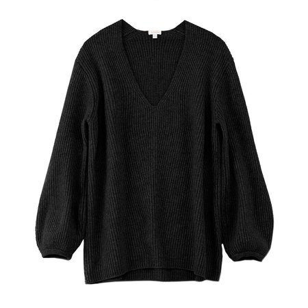 Oversized Ribbed V-Neck Sweater | Cuyana