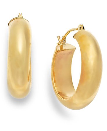 Macy's Wide Hoop Earrings in 10k Gold & Reviews - Earrings - Jewelry & Watches - Macy's