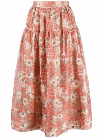Shop Ulla Johnson floral-print A-line skirt with Express Delivery - FARFETCH