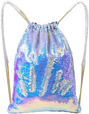 Amazon.com: MHJY Mermaid Sequin Bag,Sparkly Sequin Drawstring Backpack Glitter Sports Dance Bag Shiny Travel Backpack: Clothing