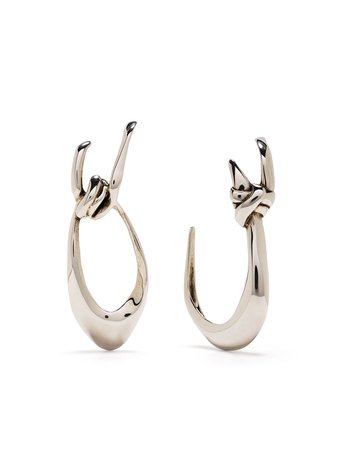 Shop silver Alexander McQueen sculpted mismatch earrings with Express Delivery - Farfetch