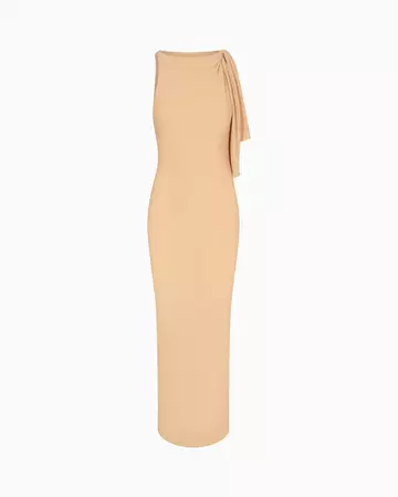 Mesh Stretch Knotted Maxi Dress | Nude – Khy