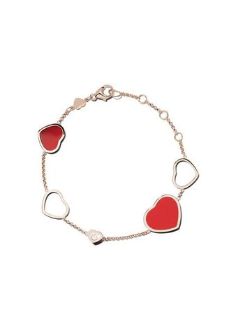 Chopard 18k rose gold Happy Hearts diamond bracelet