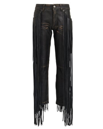 Golden Goose | Jolly Fringe Leather Trousers | INTERMIX®