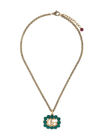 Gucci Double G Crystal-Embellished Necklace 605895I4769 Gold | Farfetch
