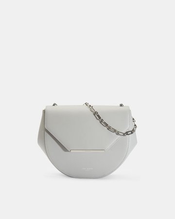 Moon leather shoulder bag - Light Grey | Bags | Ted Baker UK